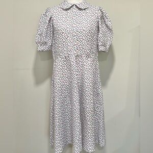 Vintage 70s Handmade Butterfly Print Cottagecore Prairie Dress